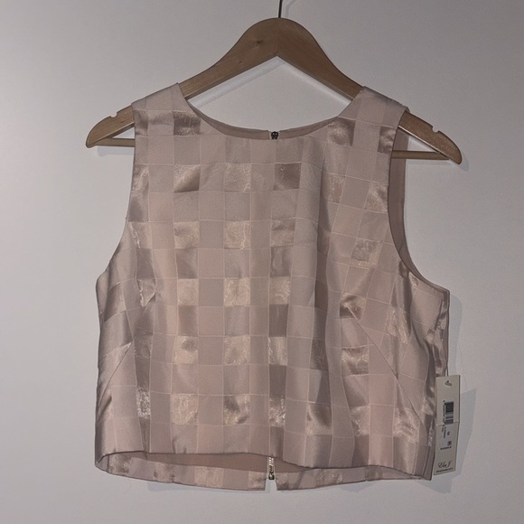 Eliza J Check Satin Two-Piece Dress Set NWT Blush  Size 10 - Picture 11 of 12